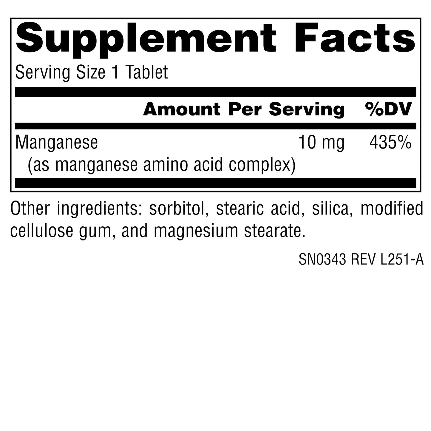 Source Naturals Manganese 10 mg Tablets, 250 Count
