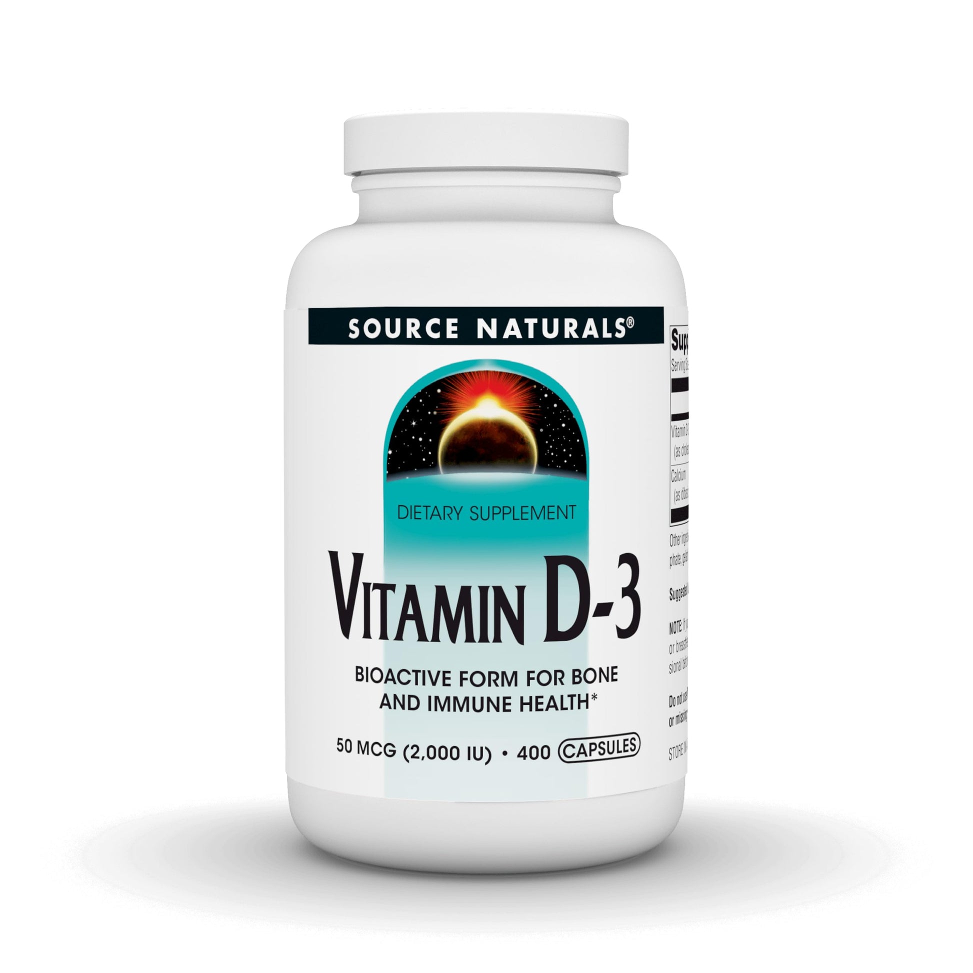Source Naturals Vitamin D-3, Bioactive Form for Bone & Immune Health 400 Capsules