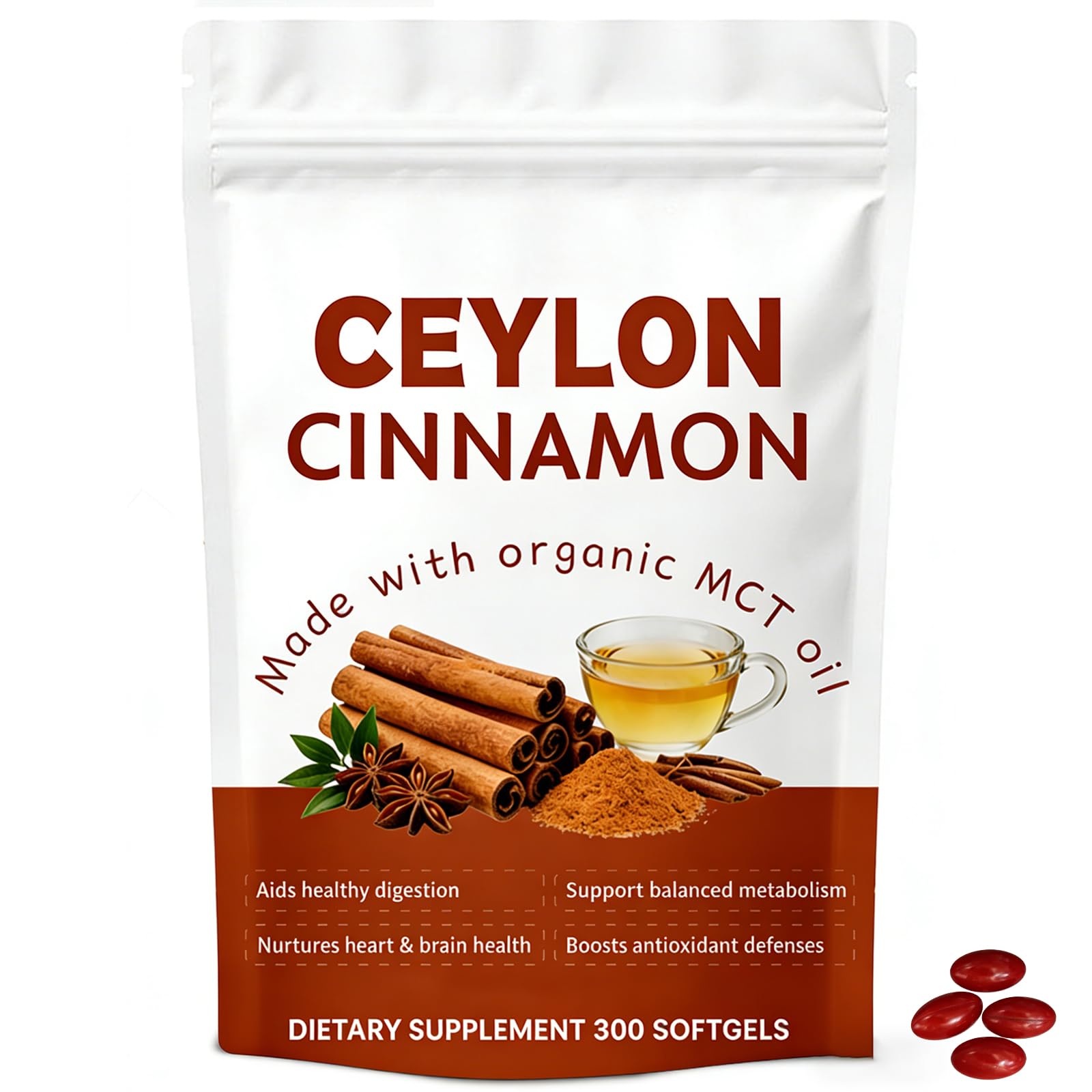 Aevezom Premium Ceylon Cinnamon 7200mg Equivalent with MCT Oil, Highly Bioavailable Herbal Extract Powder 6.3 oz