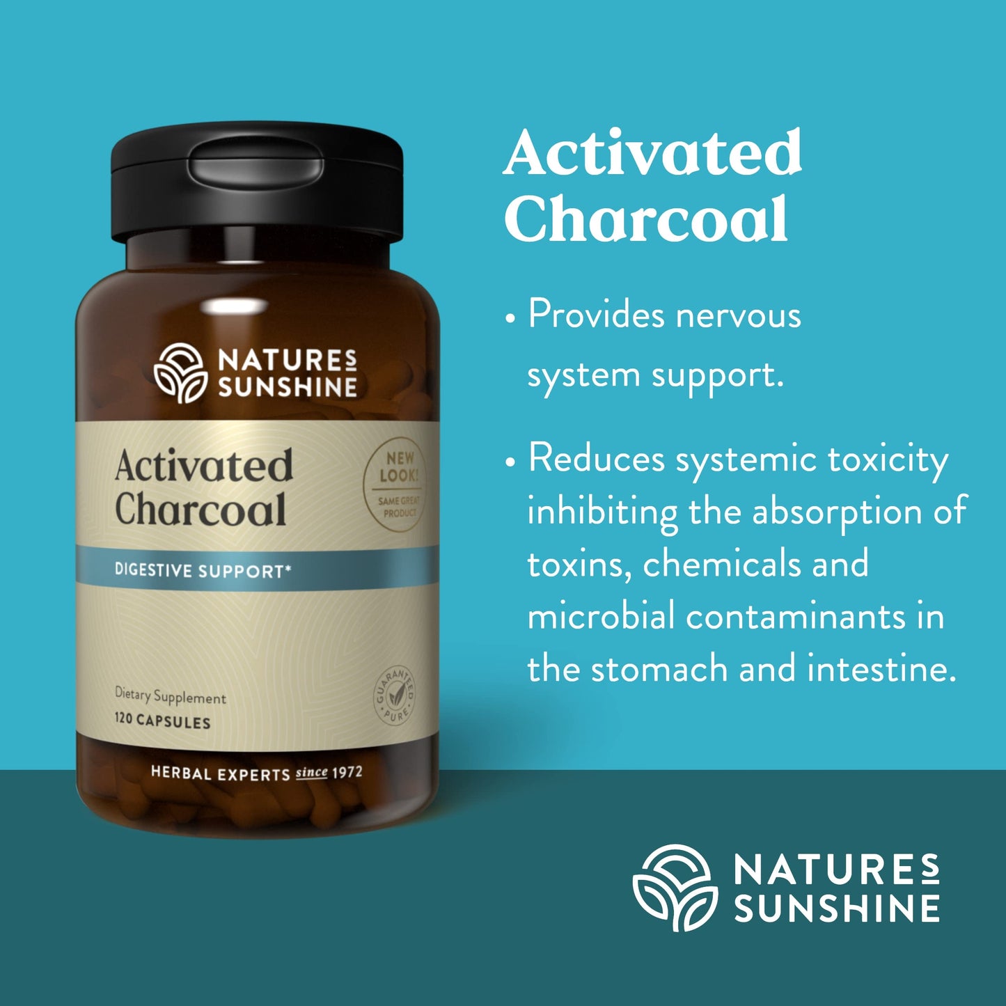 Nature's Sunshine Activated Charcoal Capsules 120 Count