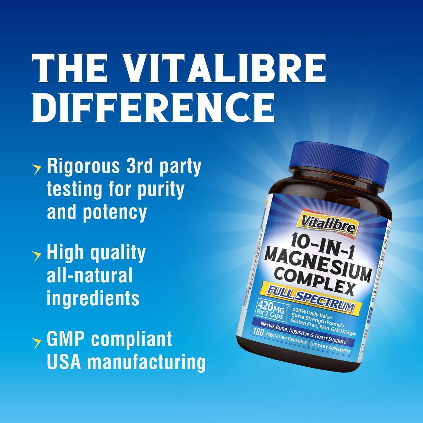 Vitalibre 10 in 1 Magnesium Complex 180 Capsules