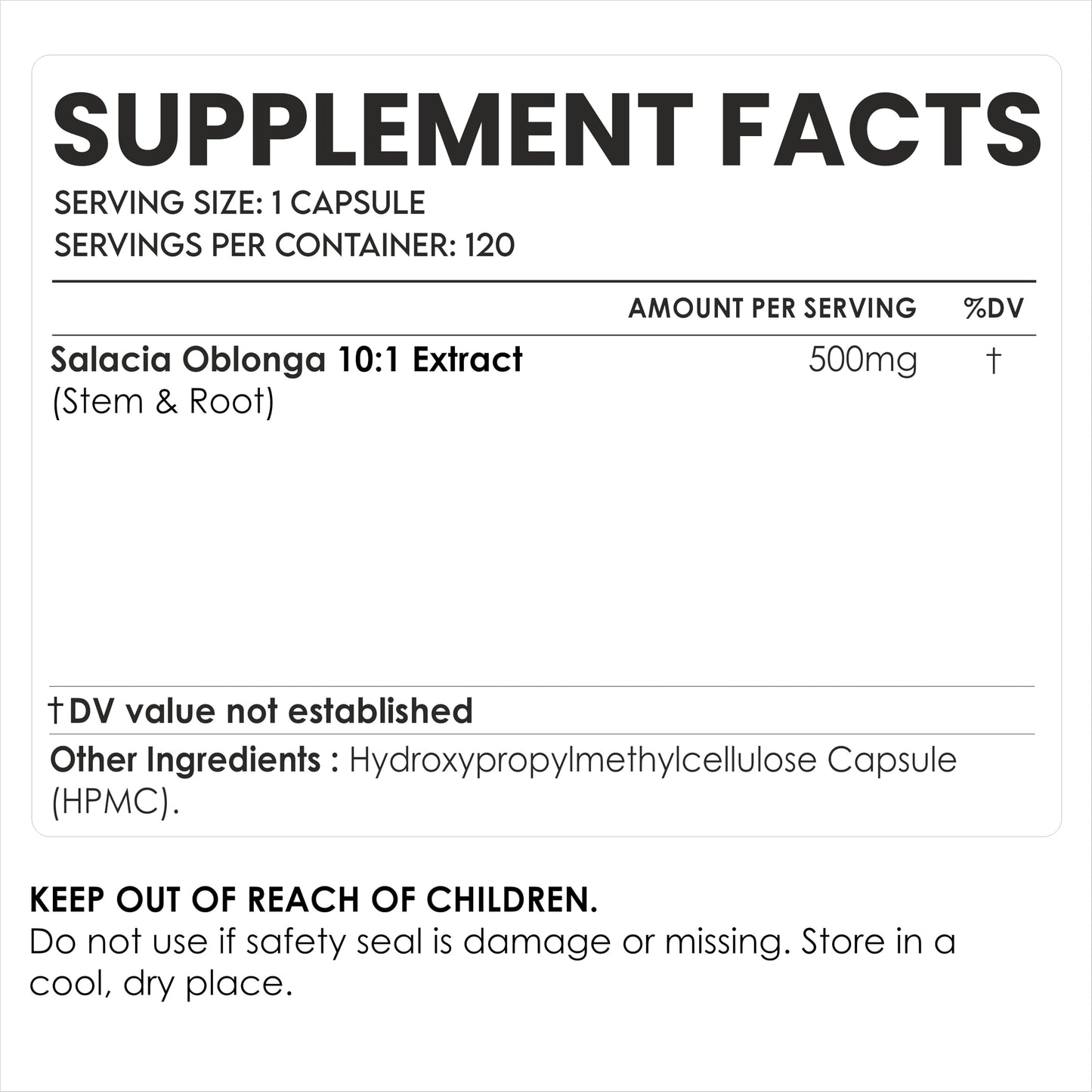 AMALTH Salacia Oblonga 500 mg Capsules, 1 Count
