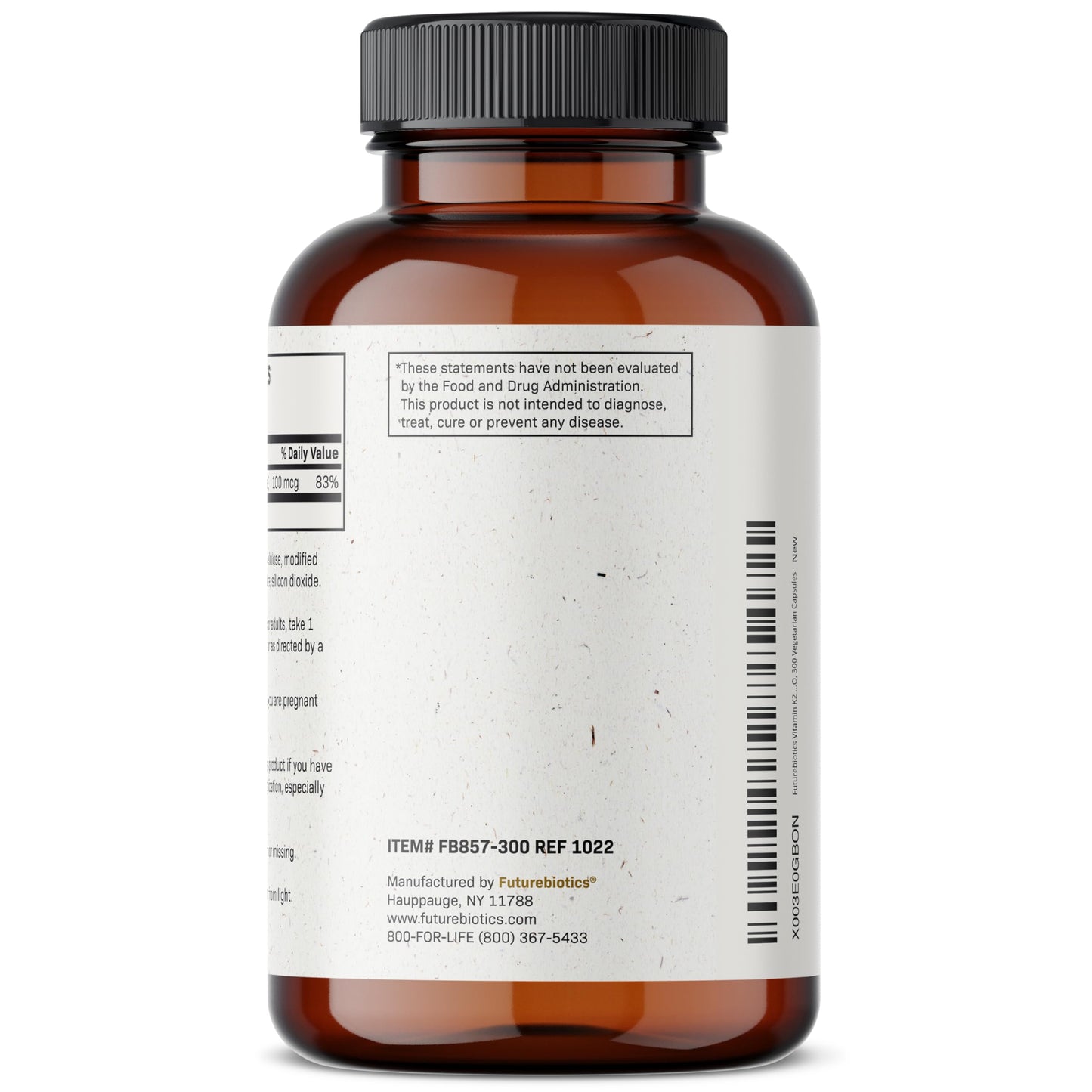 Futurebiotics Vitamin K2 as MK-7 100 mcg Capsule, 300 Vegetarian Capsules
