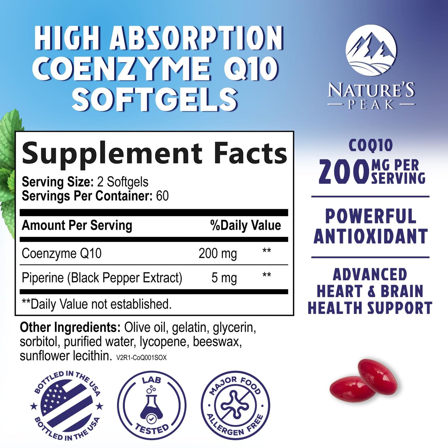 Nature's Peak CoQ10 Softgel 120 Softgels