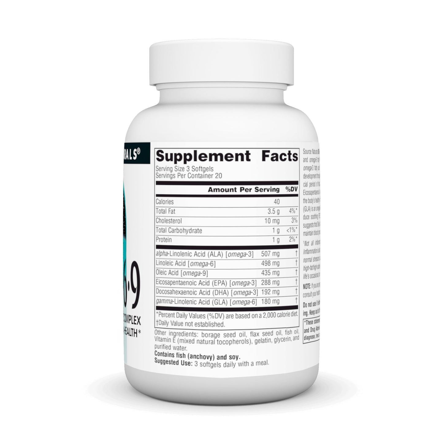 Source Naturals Omega 3-6-9 Essential Fatty Acid Complex for Heart and Brain Health Softgels 60