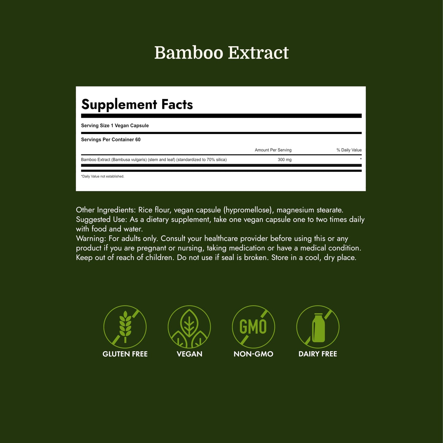 Swanson Bamboo Extract Capsule 120 Capsules
