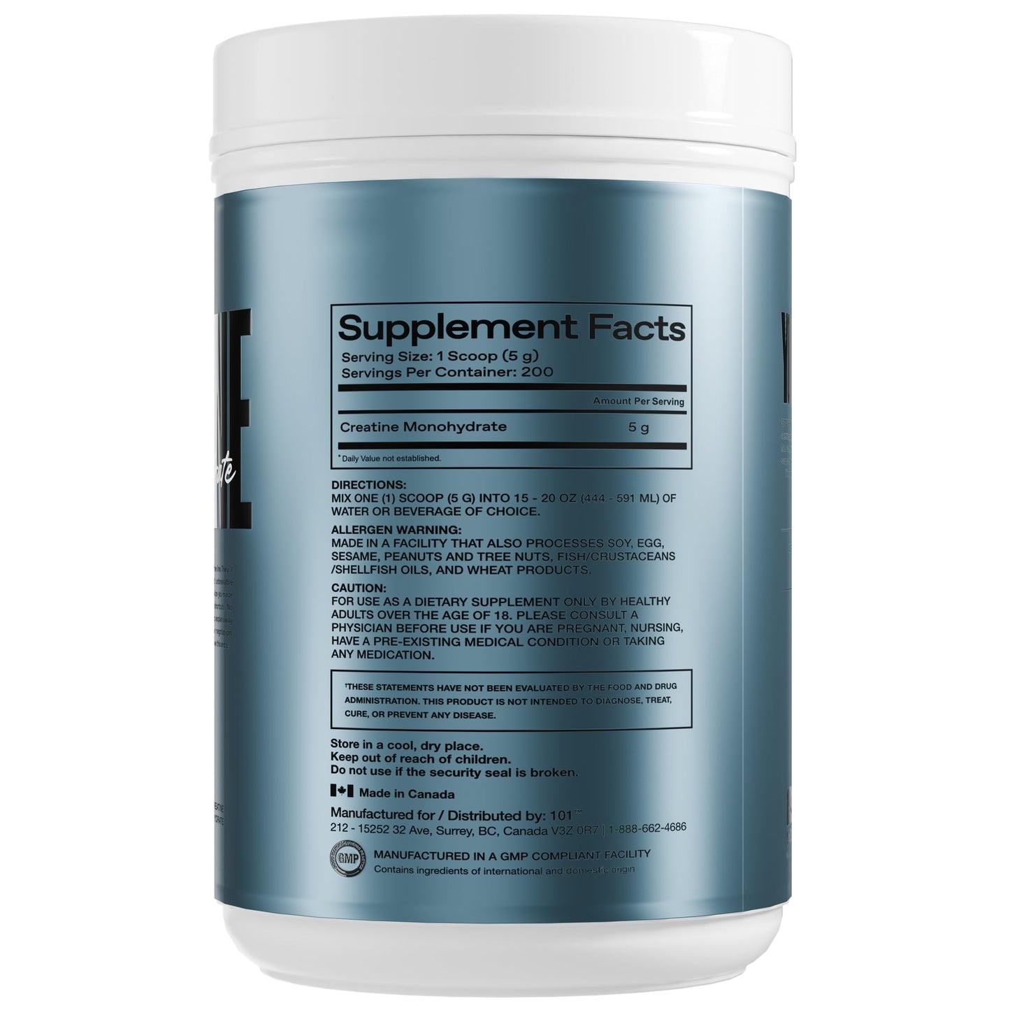 ONE OF ONE Creatine Monohydrate Powder, 200 Servings