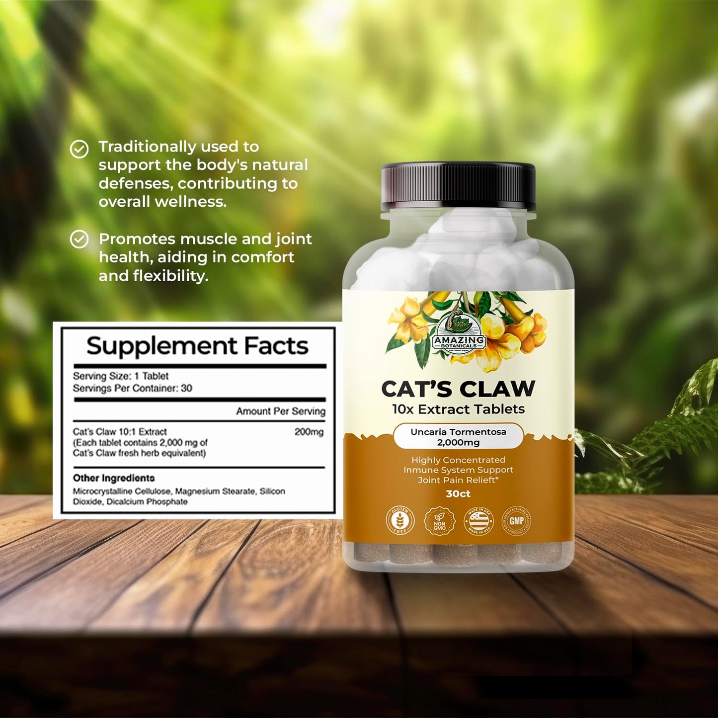 Amazing Botanicals Cat's Claw, 30 Tablets