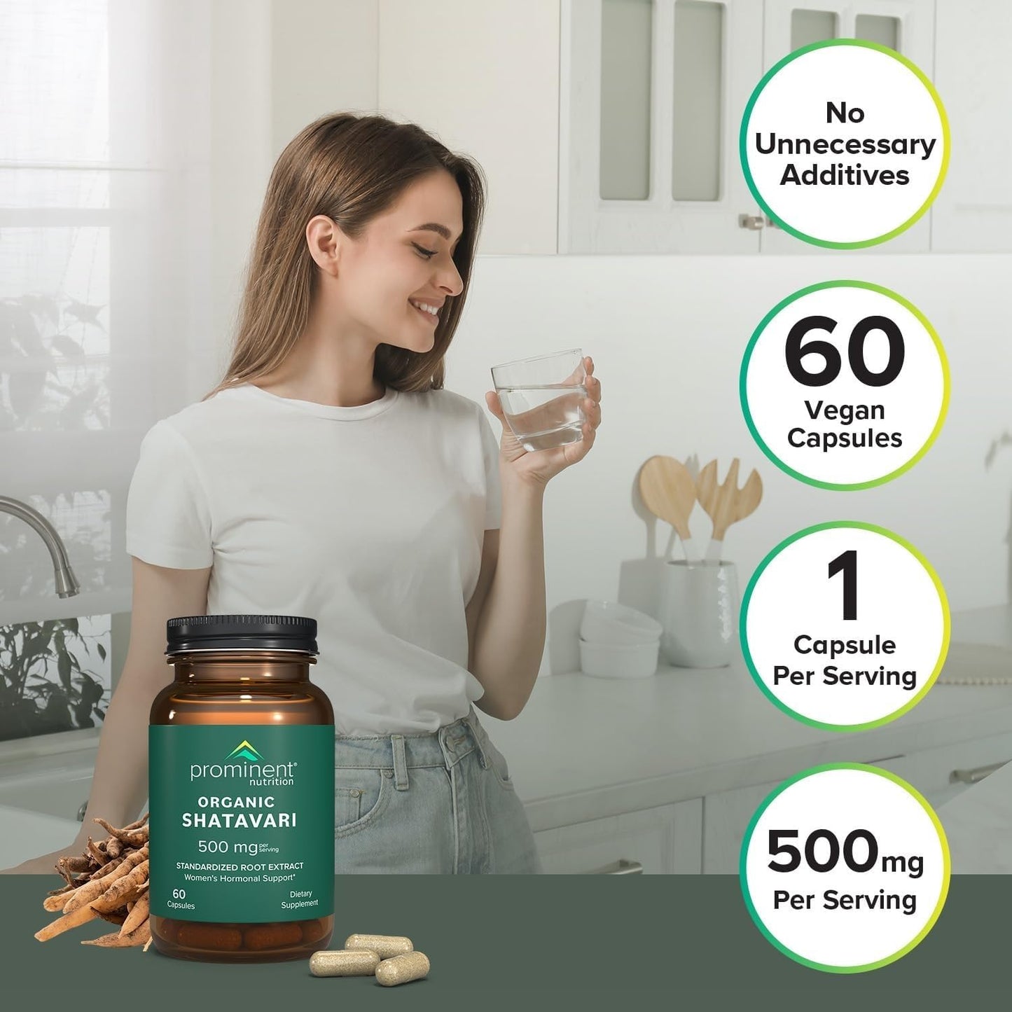 Prominent Nutrition Organic Shatavari Capsules, 120 Capsules