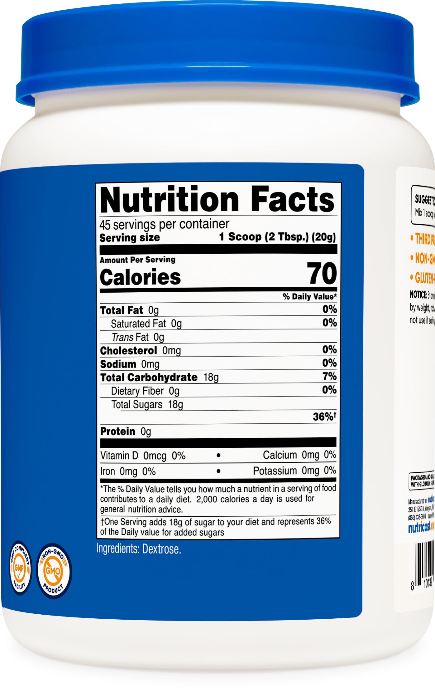 Nutricost Dextrose Powder 32.4 Ounce