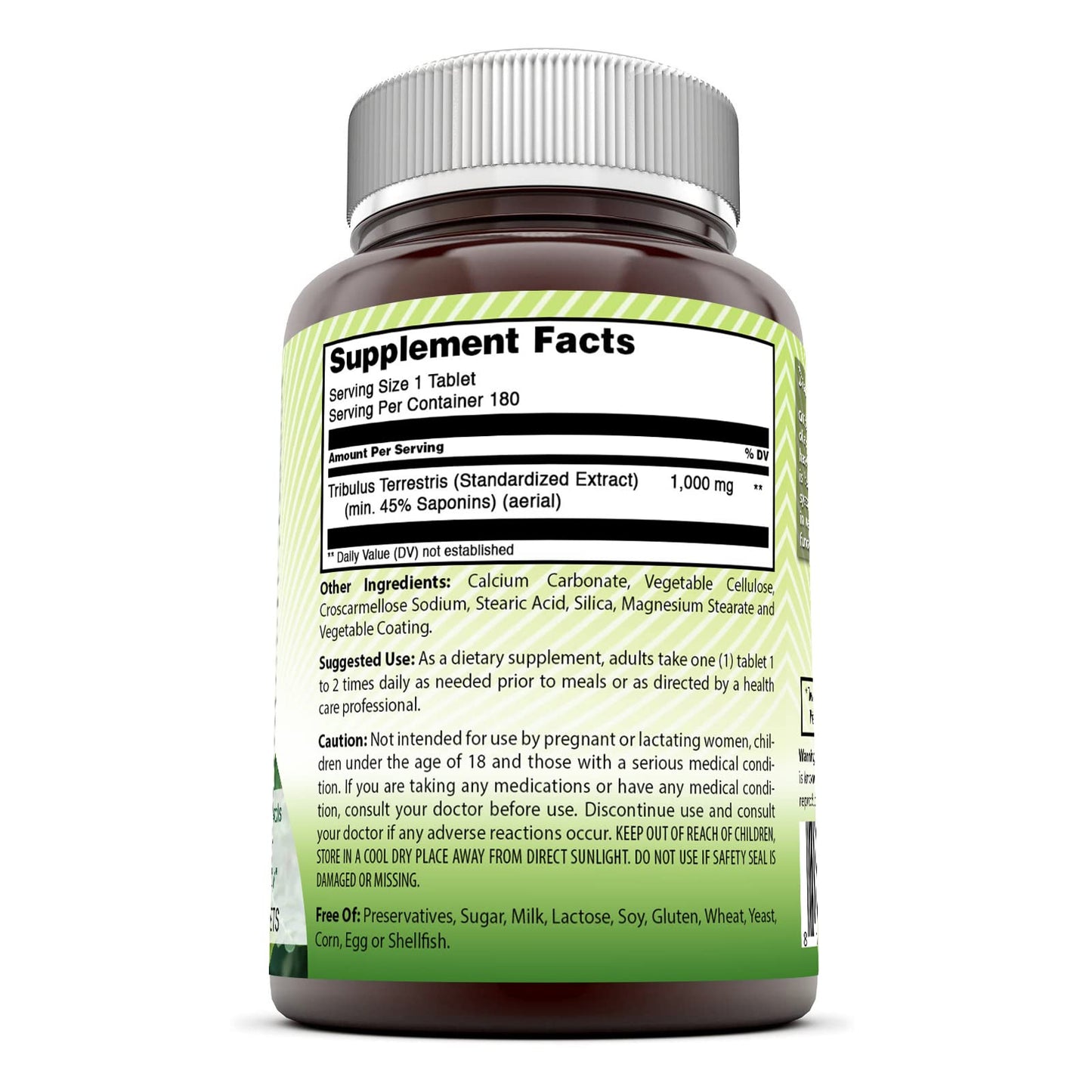 Amazing India Tribulus Extract Dietary Supplement Tablets 180
