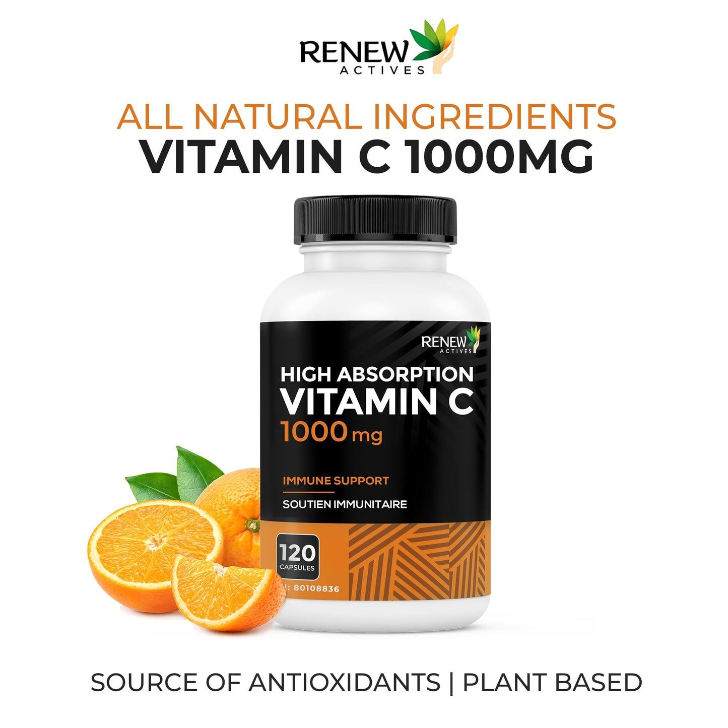 Renew Actives Vitamin C 1000mg Capsules, 120 Count