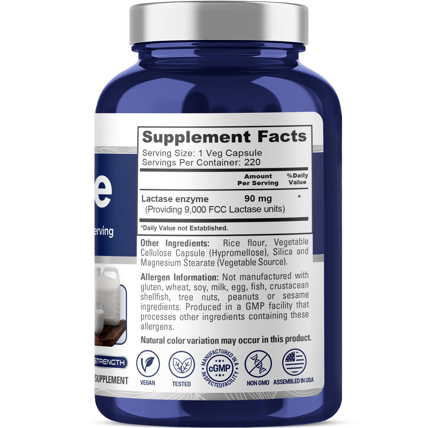 NusaPure Lactase Enzyme 9000 FCC Capsule, 220 Count