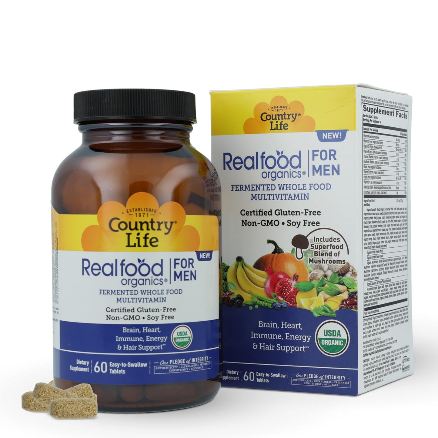 Country Life RealFood Organics for Men Tablet, 60 Tablets