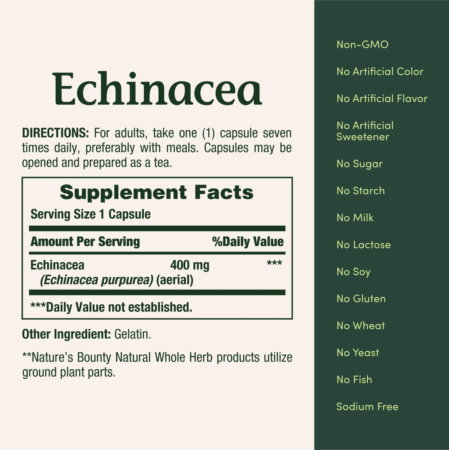 Nature's Bounty Echinacea Capsules 100 Capsules