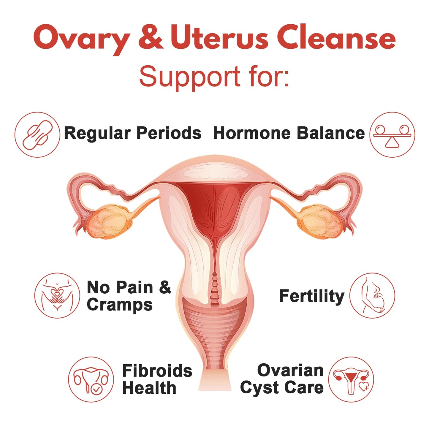 Lunza Ovary and Uterus Cleanse, Female Balance & Monthly Comfort Support, Supports Healthy Cycles & Reproductive Wellness, 60 Capsules