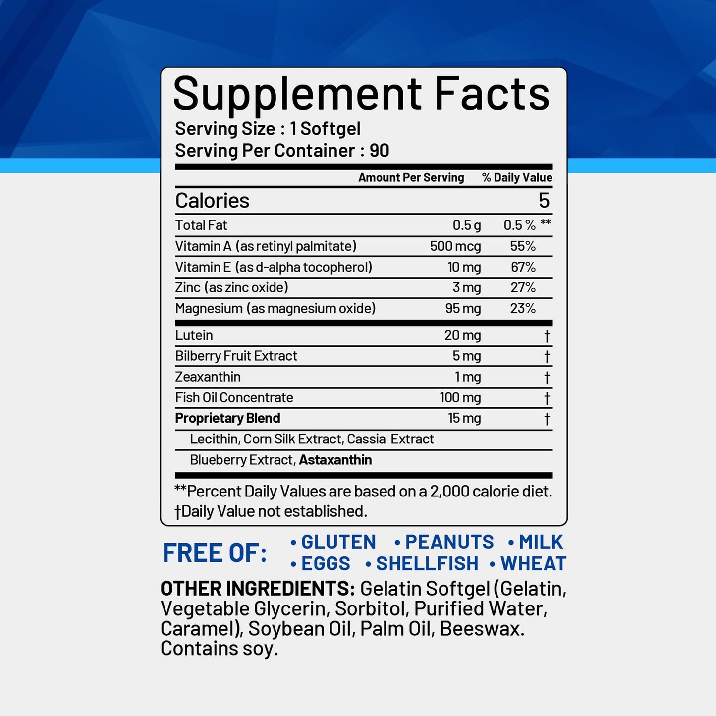 CGMLABS Vision Care Plus Eye Health Supplement, Lutein 20mg Softgels 90