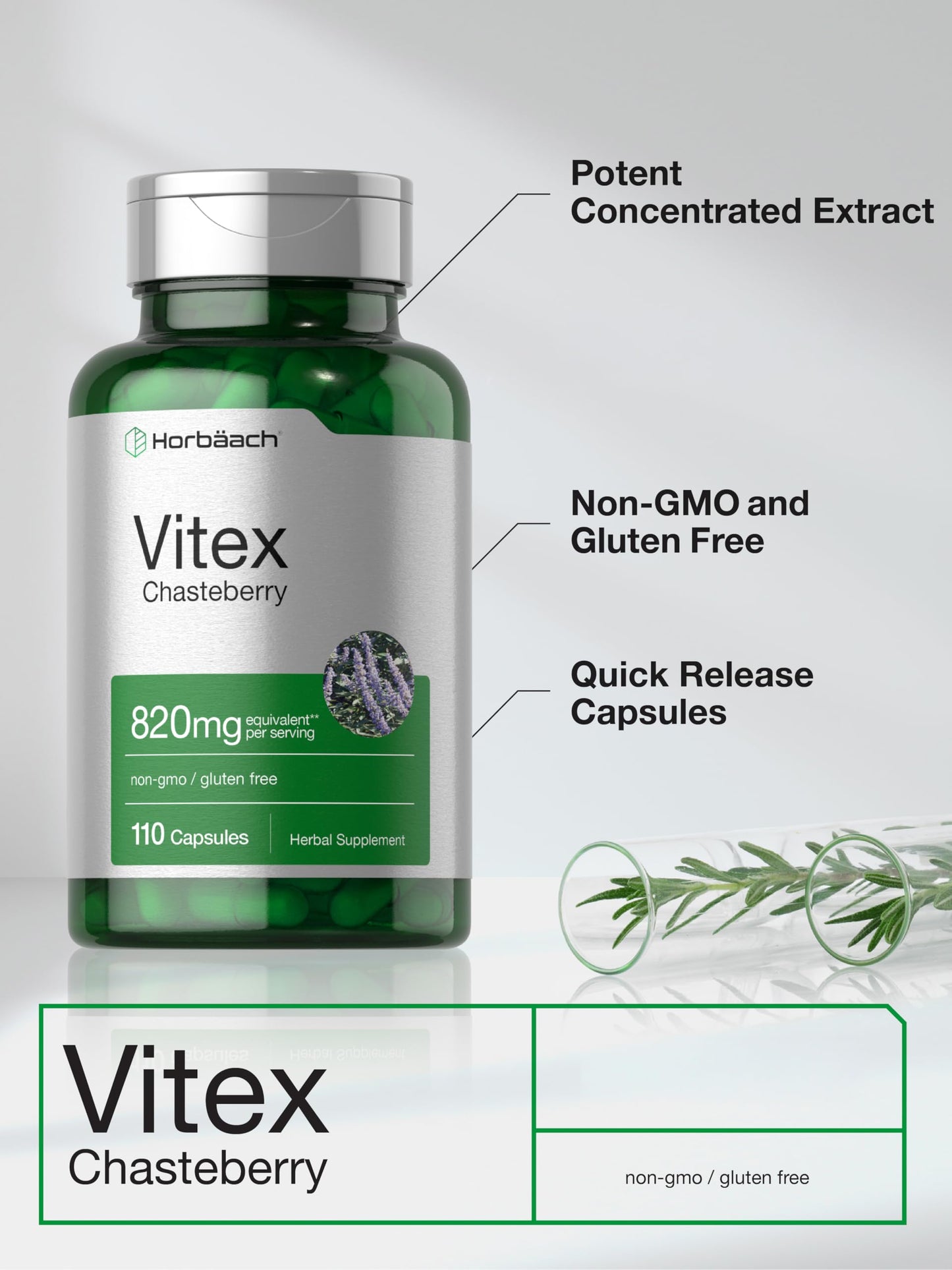 Horbäach Vitex Berry Chasteberry Supplement Capsule 110 Count