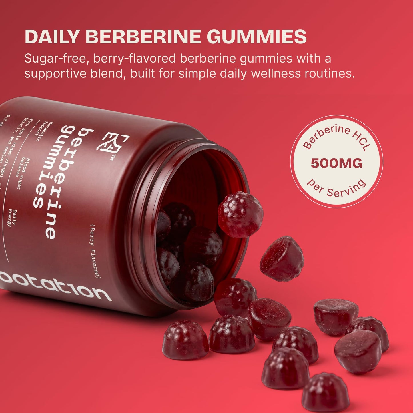 Rootation Berberine HCL 500mg Gummies, 60 Count