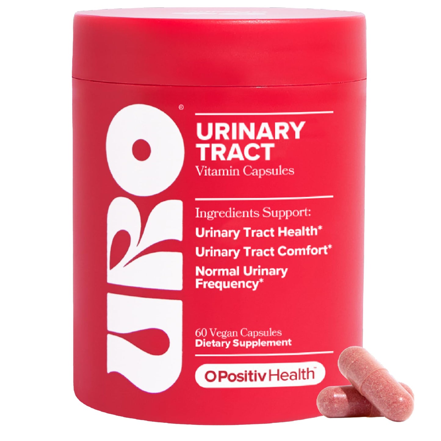 O Positiv URO Urinary Tract Health Supplement with Pacran Cranberry Capsules, 60 Count