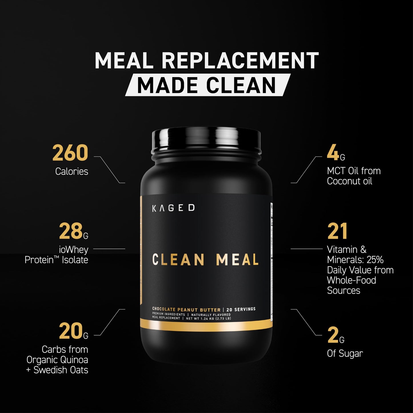Kaged Clean Meal Powder 62 Ounces