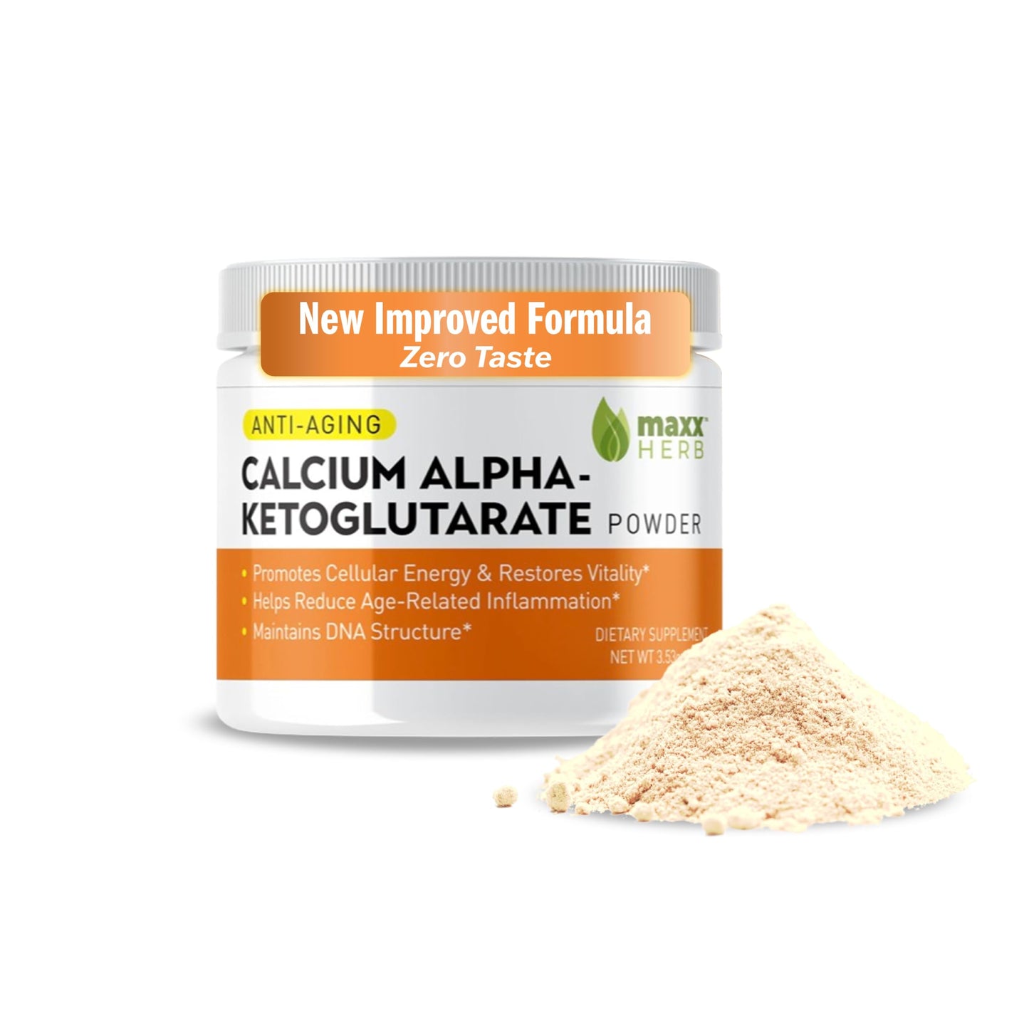Maxx Herb Calcium AKG Pure Calcium Alpha-Ketoglutarate Powder (Ca-AKG), 3.53 oz