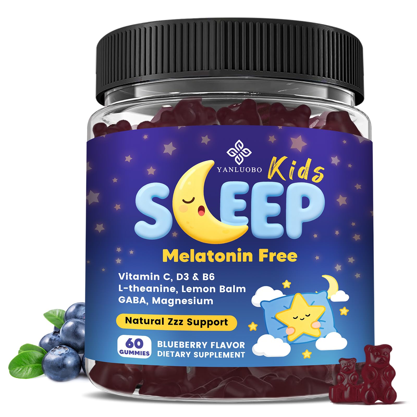 YANLUOBO Kids Sleep Gummies, 60 Count