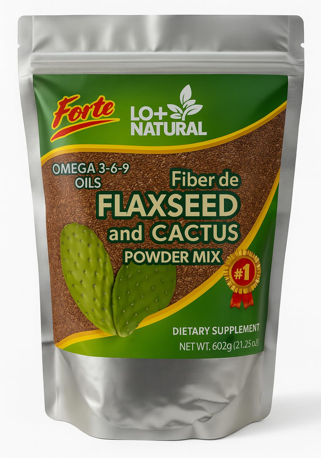 LO+NATURAL Linaza con Nopal Forte Flaxseed & Nopal Cactus Powder, 8 oz