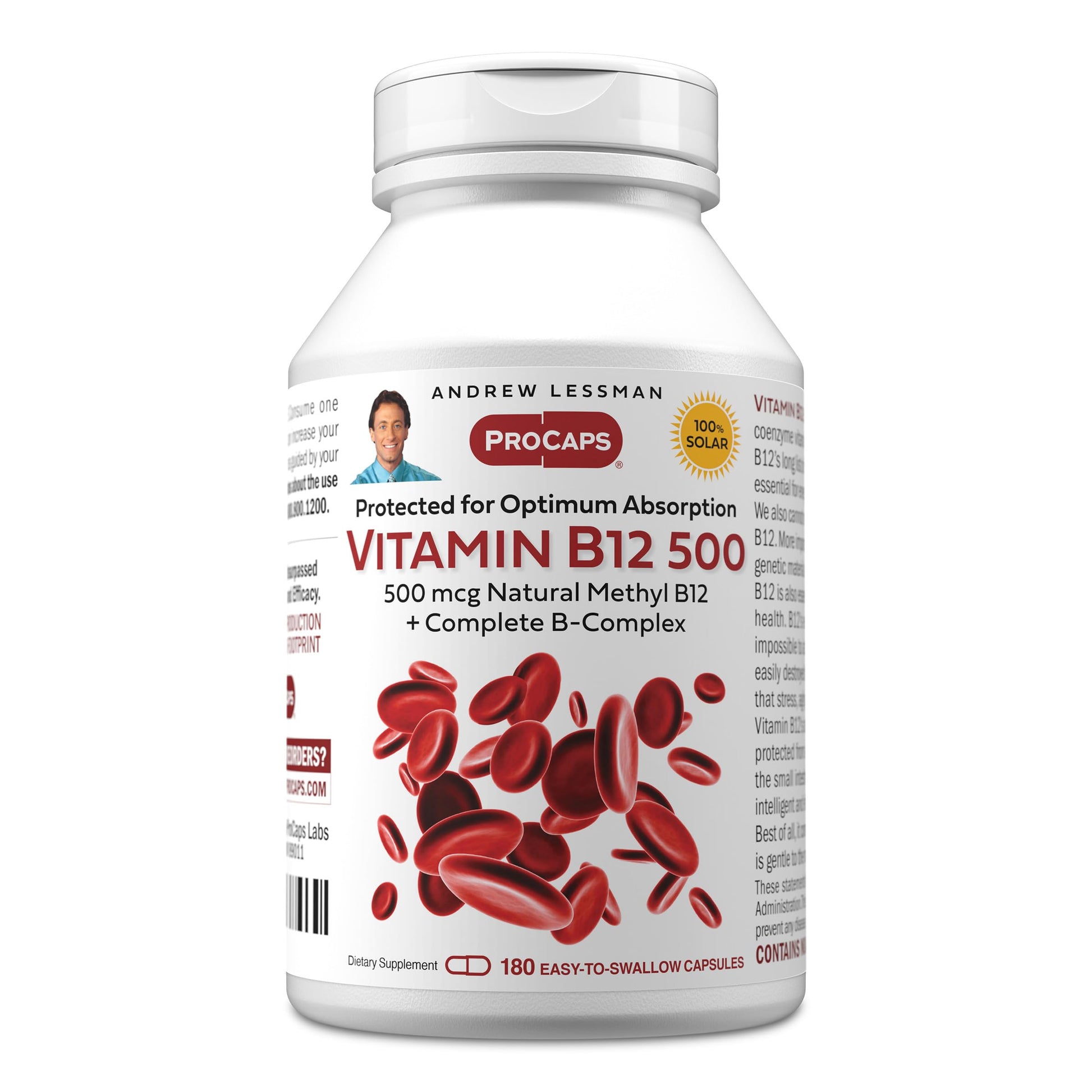 Andrew Lessman Vitamin B12 500 mcg Capsules, 180 Count