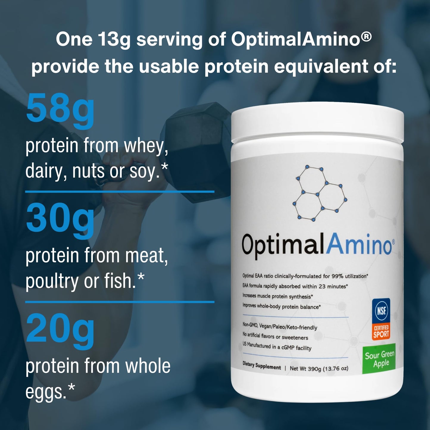 OptimalAmino Amino Acid Powder, 13.76 oz