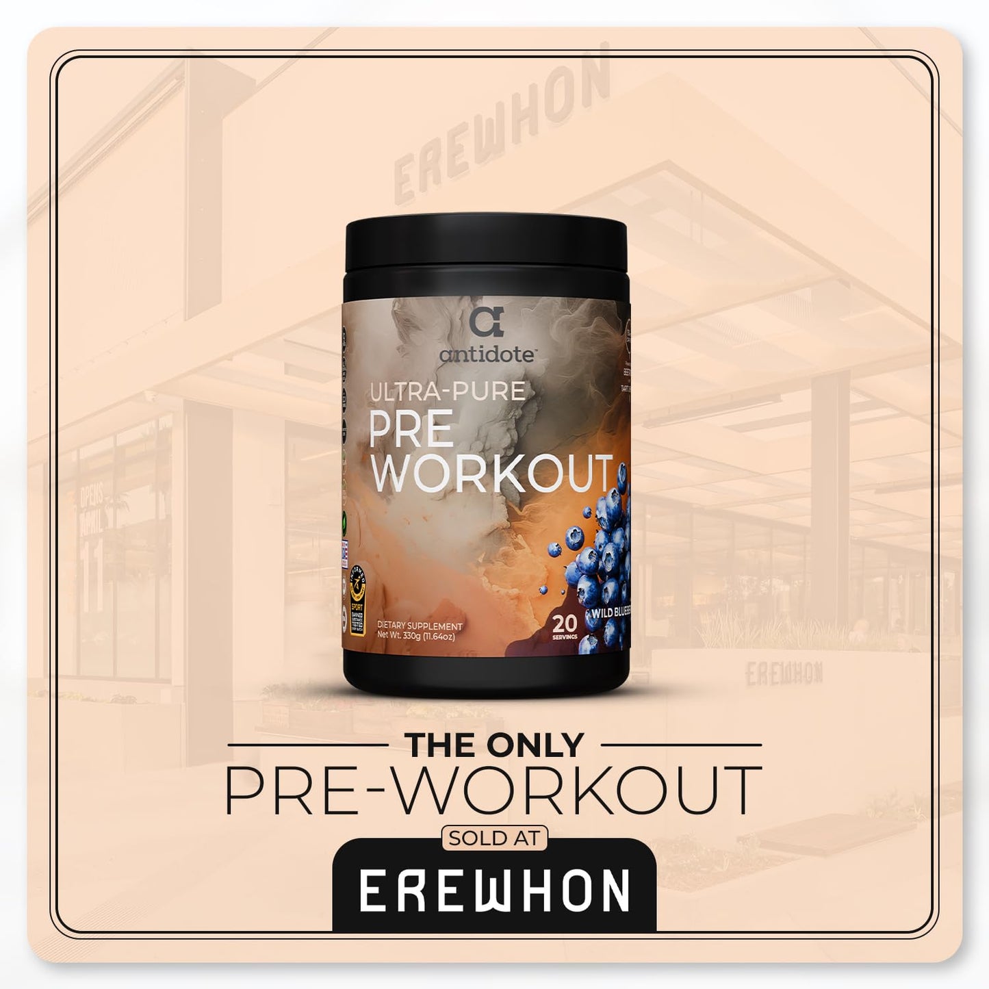 Antidote Clean Pre-Workout Powder Wild Blueberry 11.64 oz
