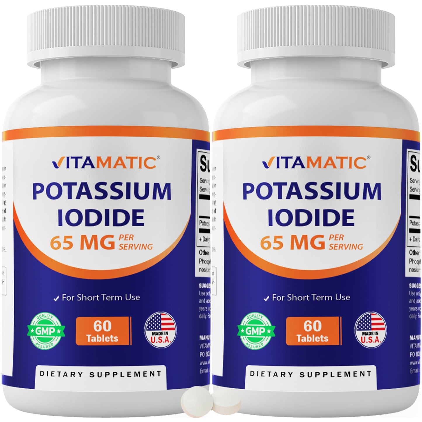 Vitamatic Potassium Iodide 65 mg per Serving Thyroid Support Tablets 120