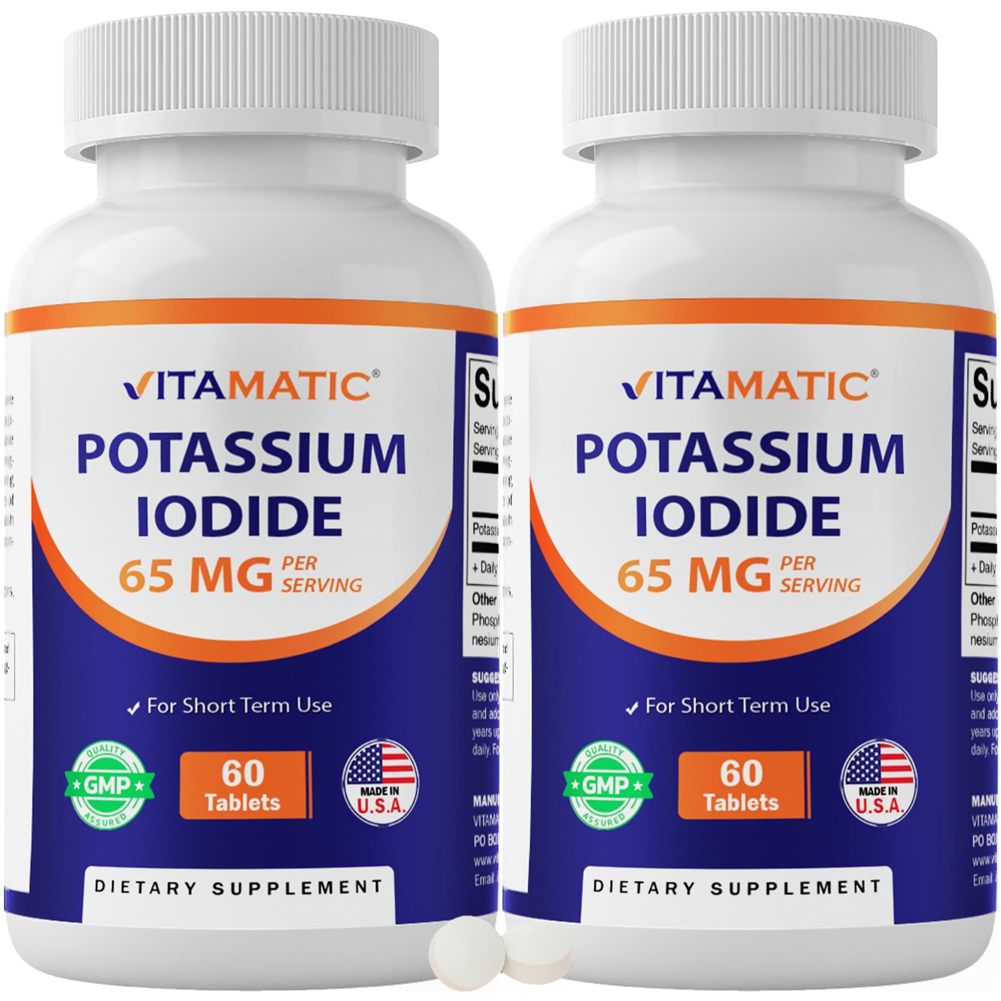 Vitamatic Potassium Iodide 65 mg per Serving Thyroid Support Tablets 120