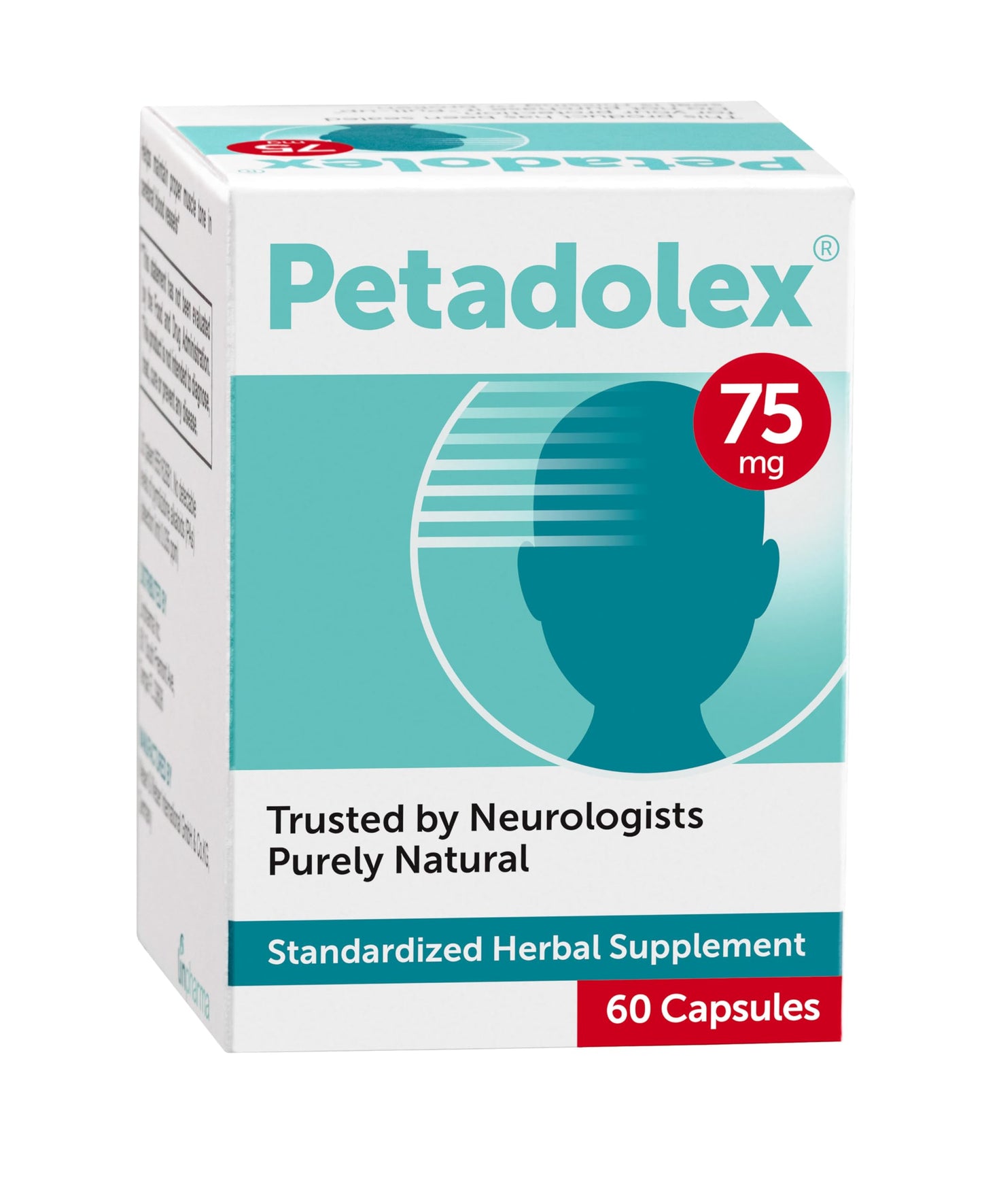 Petadolex Migraine Relief Butterbur Root Extract Capsules 75mg PA-Free, 60 Count