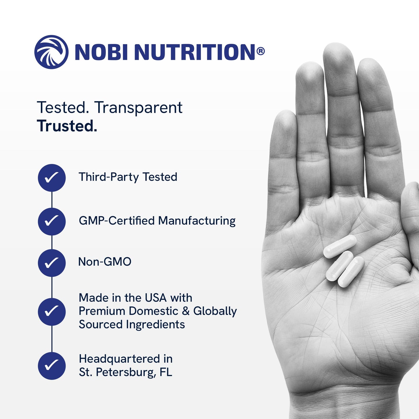 Nobi Nutrition NMN Supplement 500mg 60 Capsules