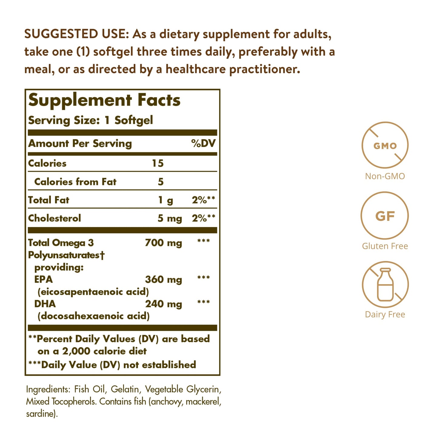 Solgar Double Strength Omega-3 700 mg Softgels, 120 Count