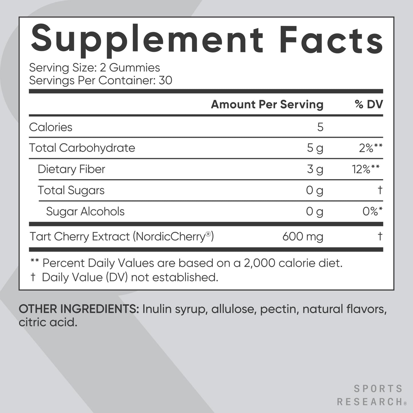 Sports Research Tart Cherry Gummy Supplements, 60 Gummies