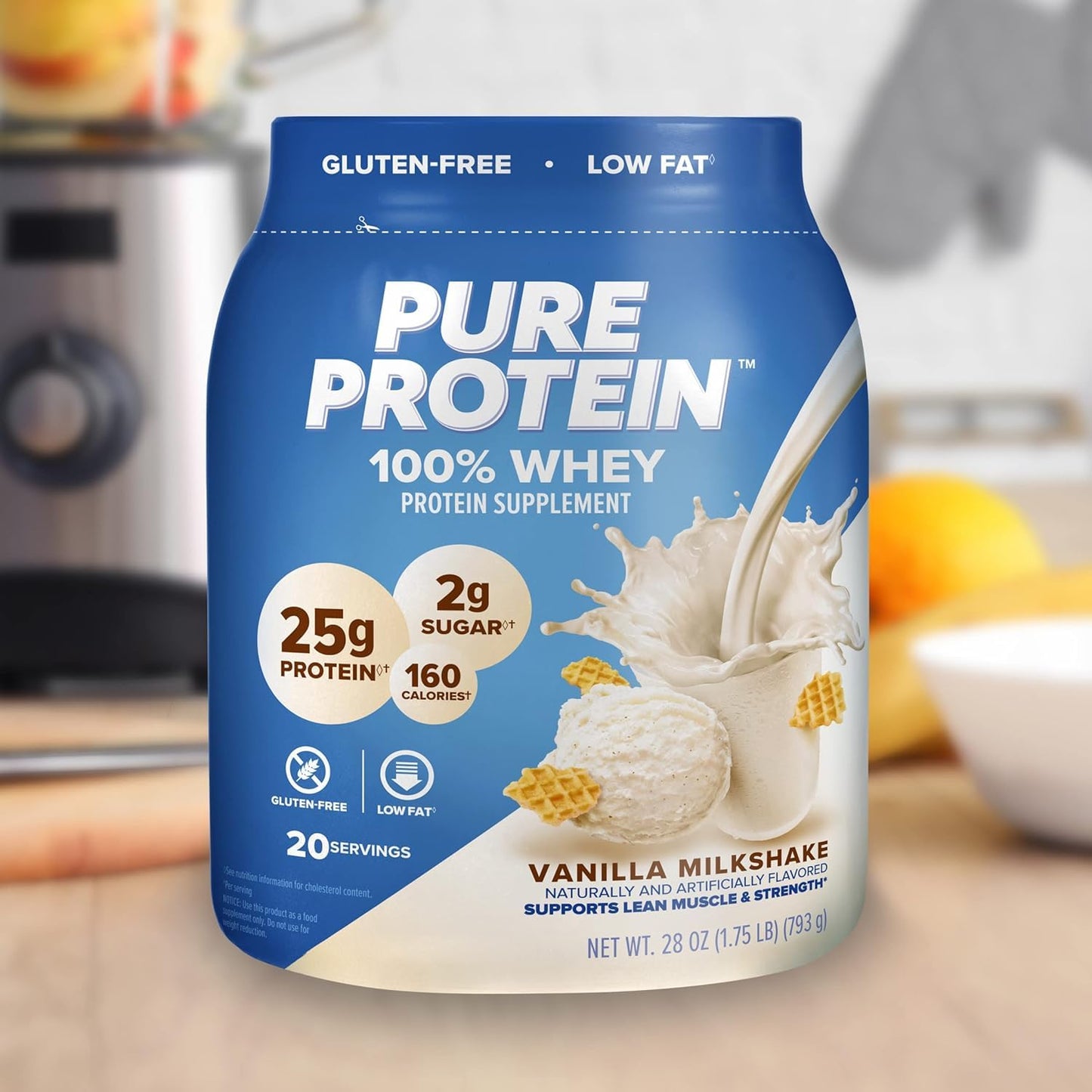 Pure Protein Powder Natural Whey High Protein Vanilla, 25.6 oz