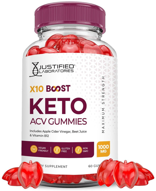 Justified Laboratories X10 Boost Keto ACV Gummy 60 Count