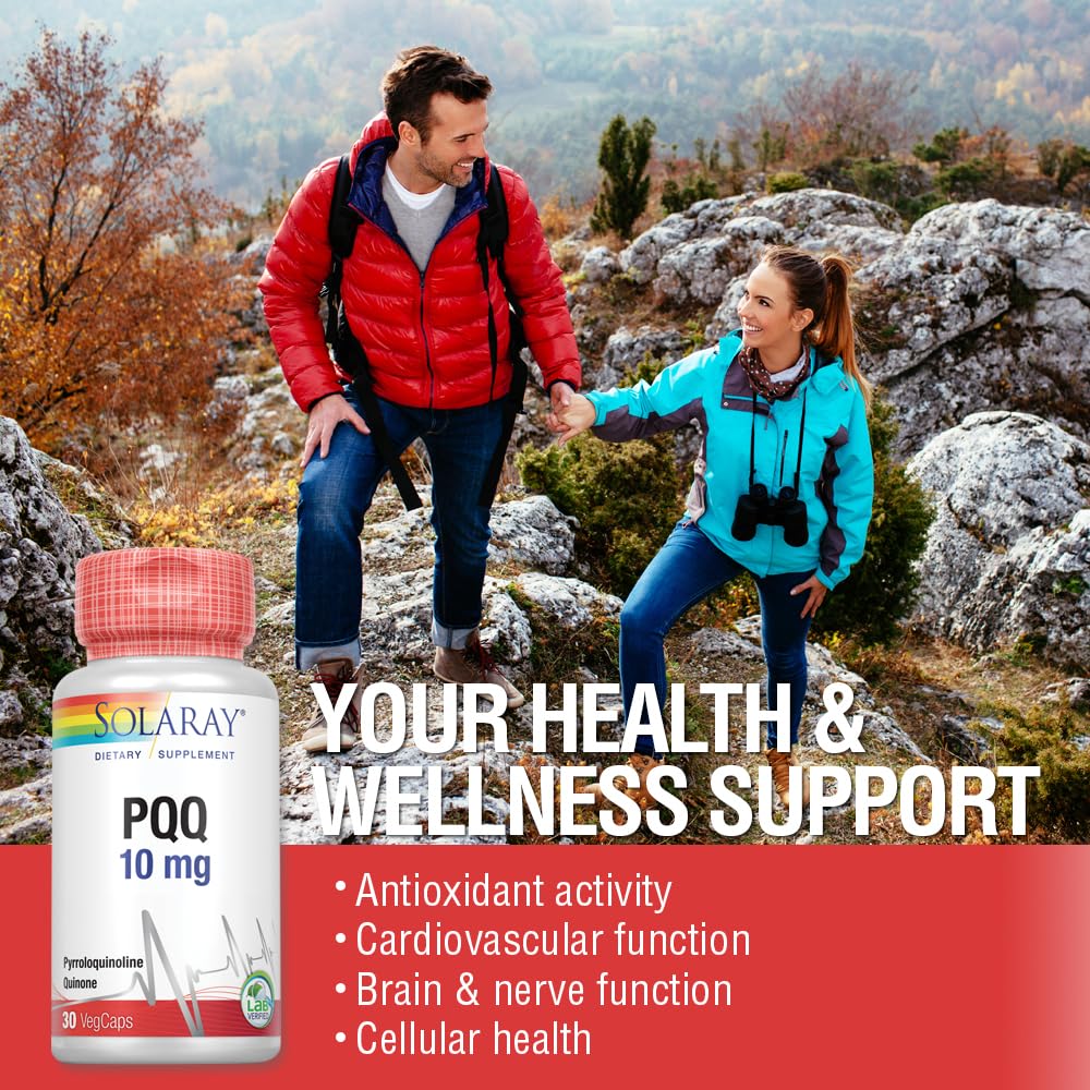SOLARAY PQQ 10 mg Pyrroloquinoline Quinone Capsules, 30 Count