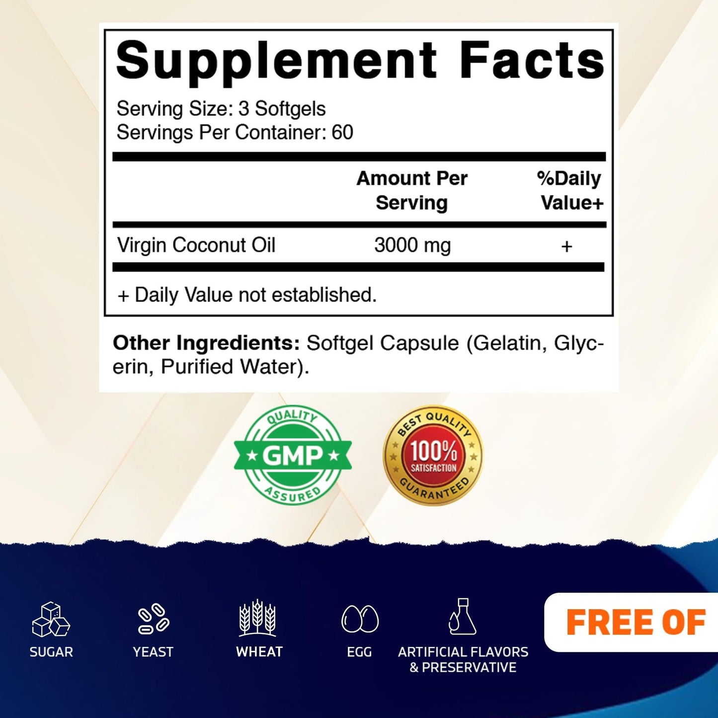 Vitamatic Virgin Coconut Oil Softgel, 180 Count