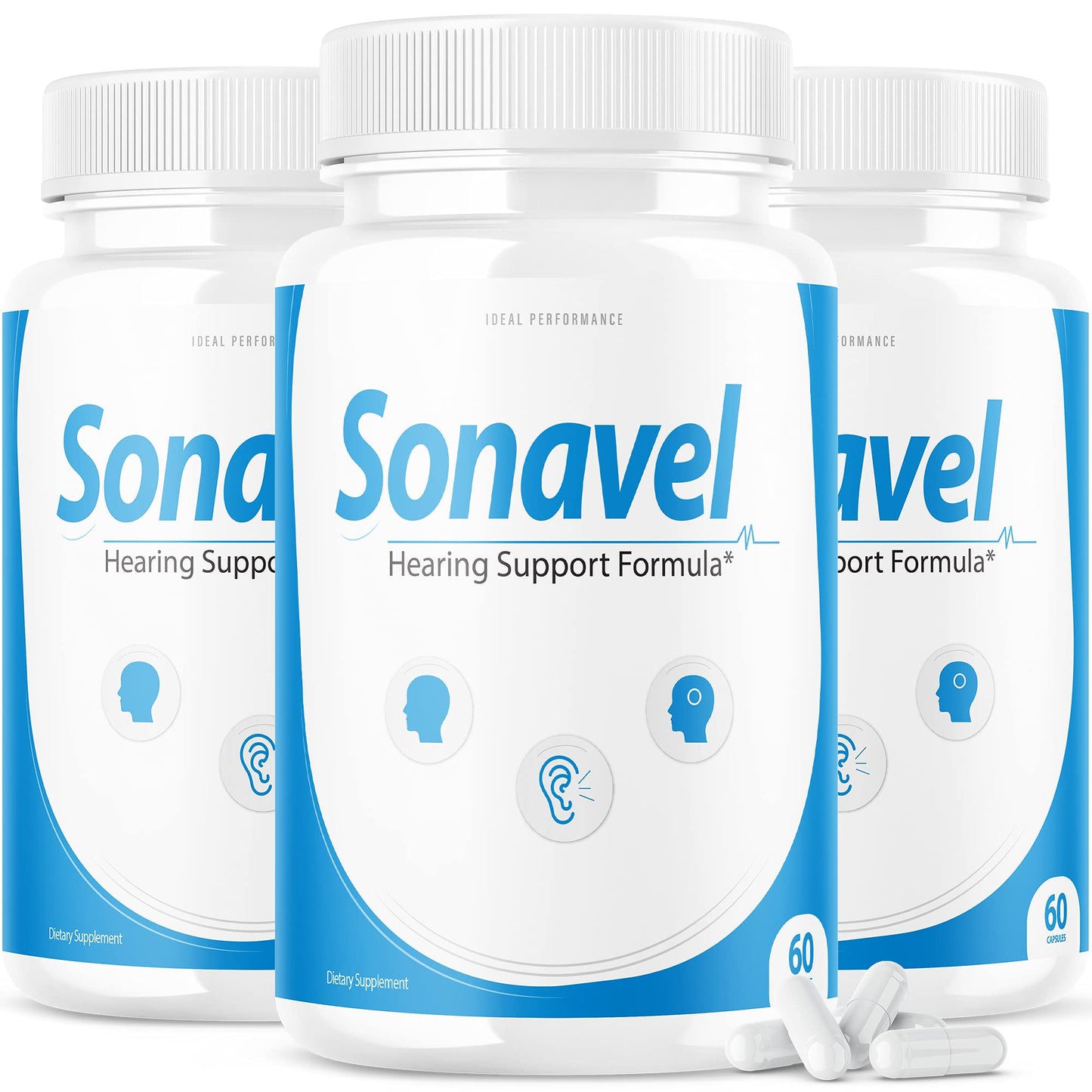 IDEAL PERFORMANCE Sonavel Hearing Support Formula Tinnitus Pills Supplement Capsule 180 Capsules