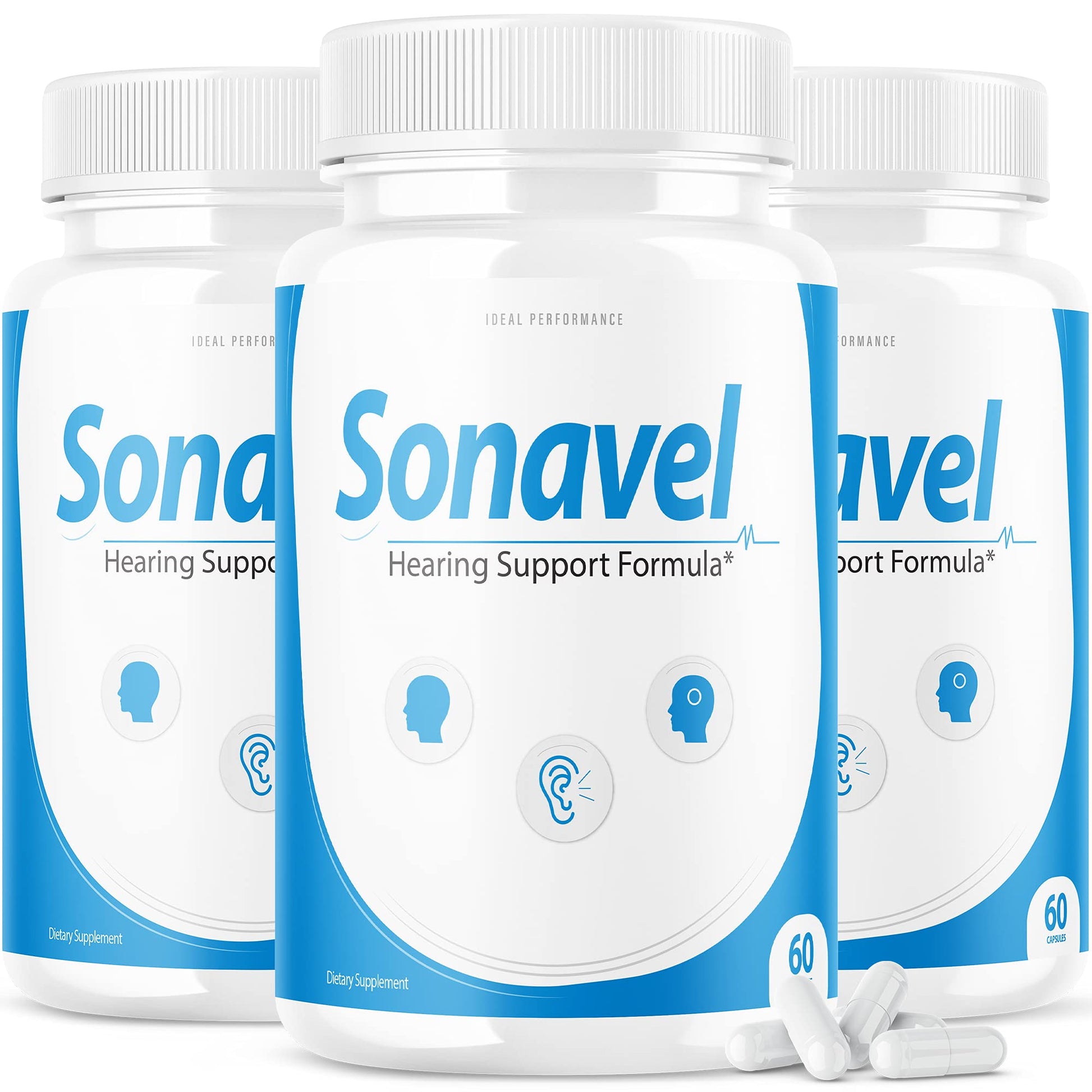 IDEAL PERFORMANCE Sonavel Hearing Support Formula Tinnitus Pills Supplement Capsule 180 Capsules