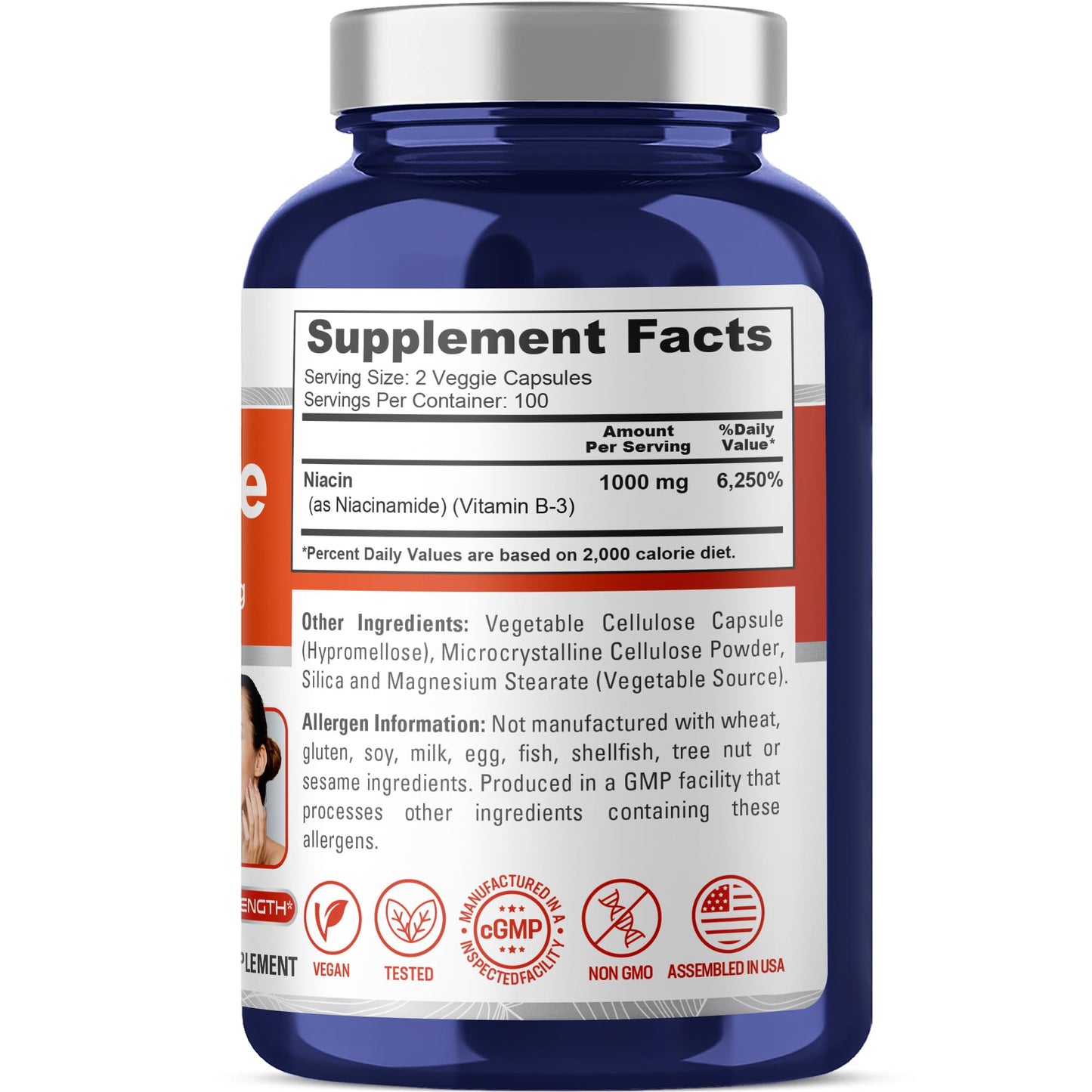 NusaPure Niacinamide 1000mg Capsule, 200 Count