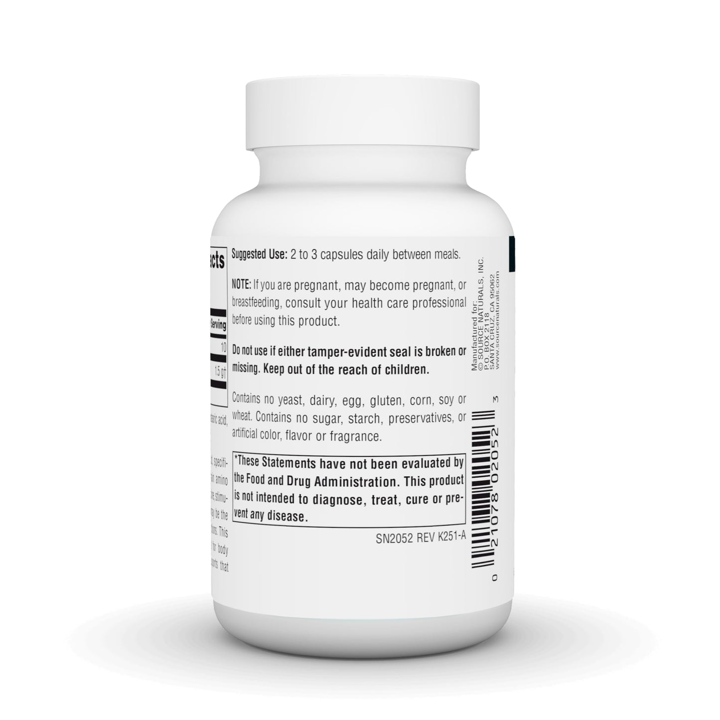 Source Naturals L-Leucine 500mg Capsule, 60 Capsules
