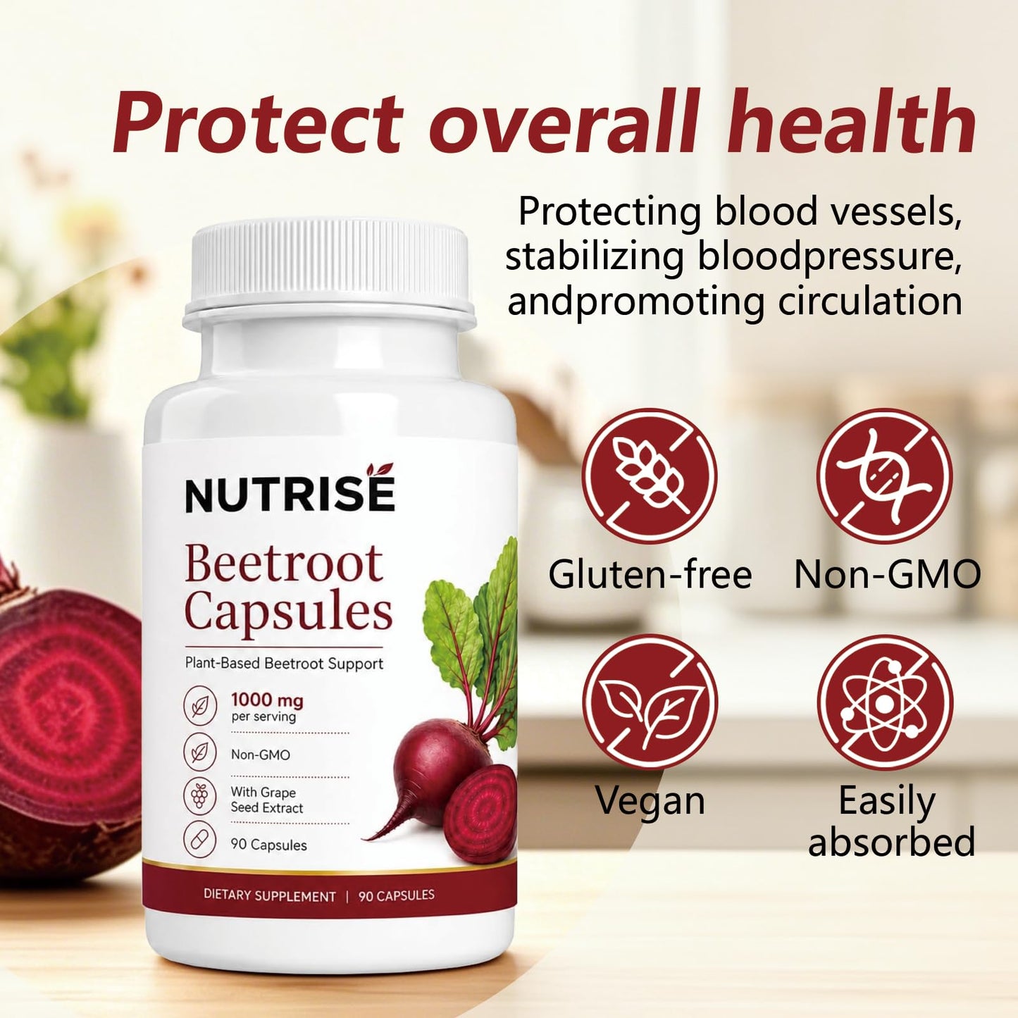 SIZRCSM Nutrise Beetroot Capsules 90 Count