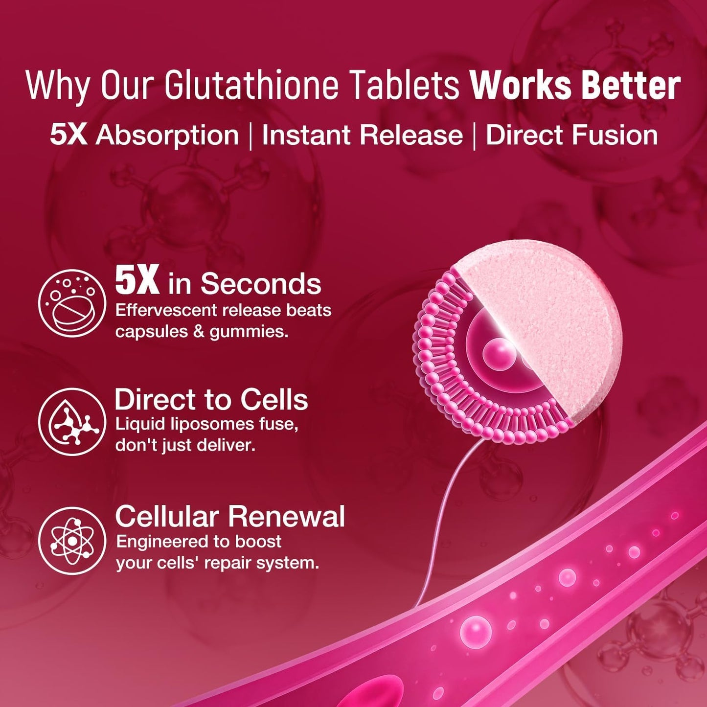 NEUNEST Hydration Effervescent Tablet for L-Glutathione, 30 Tablets