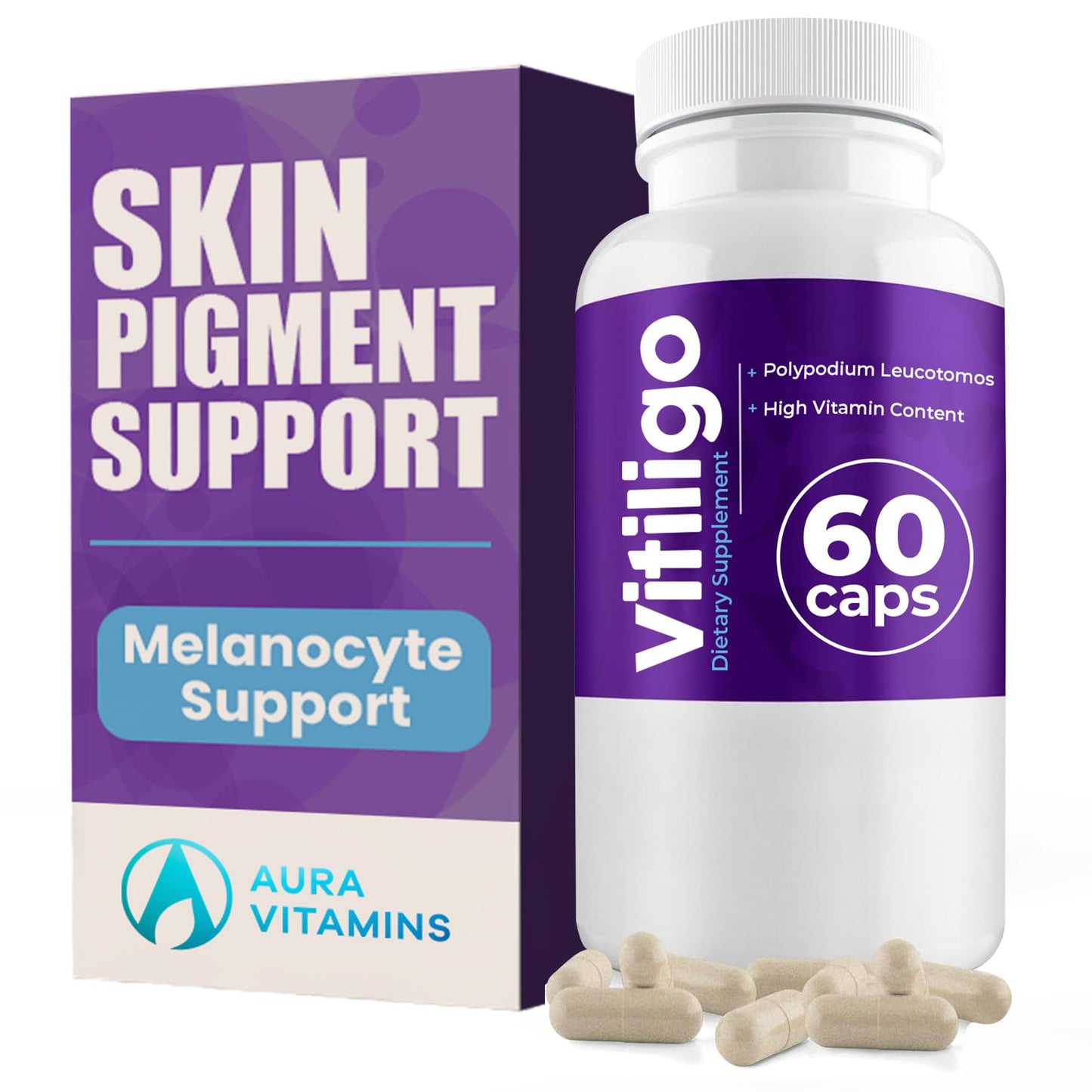 AURA VITAMINS Vitiligo Capsules 60 Count