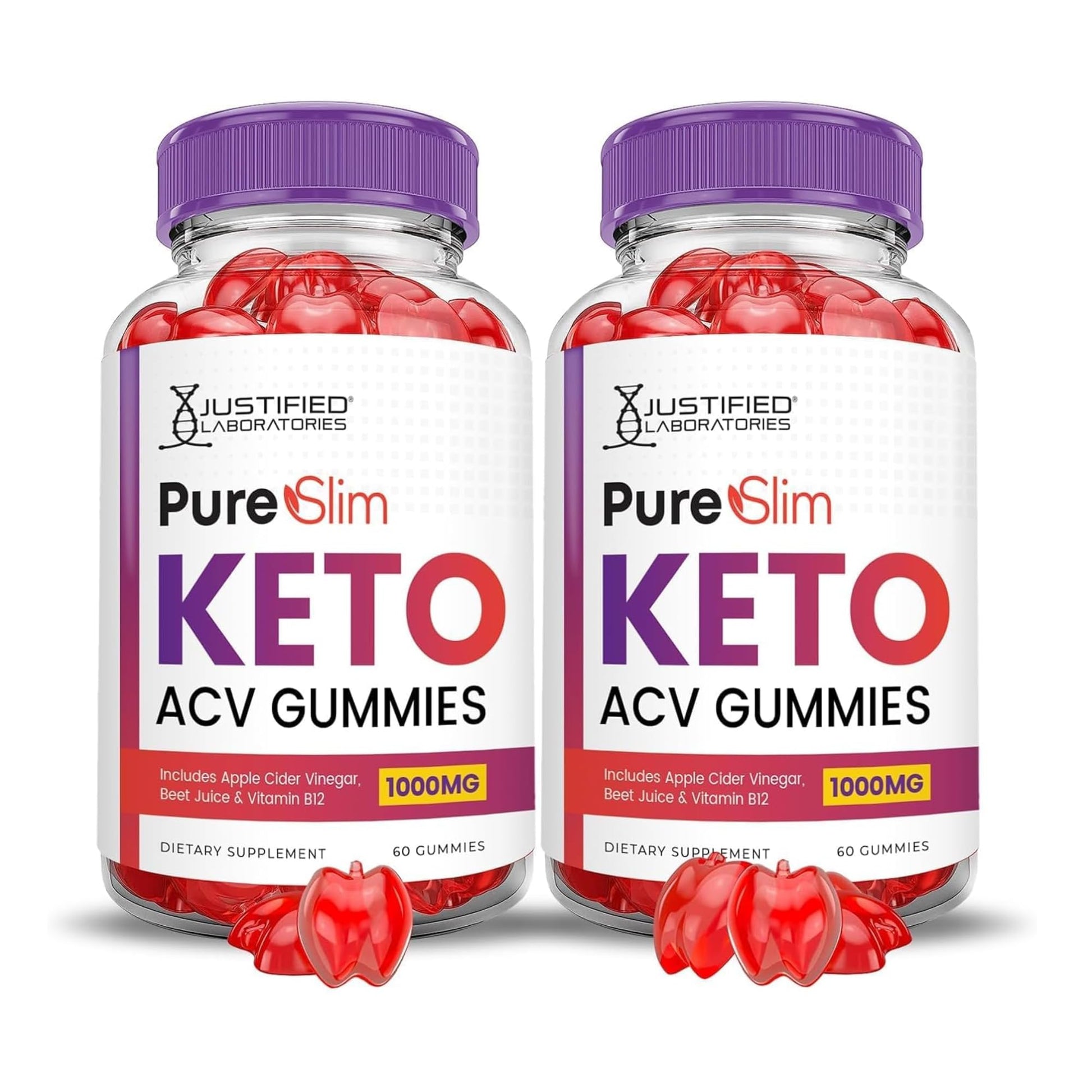 Justified Laboratories Pure Slim Keto ACV Gummies Gummy 60 Count