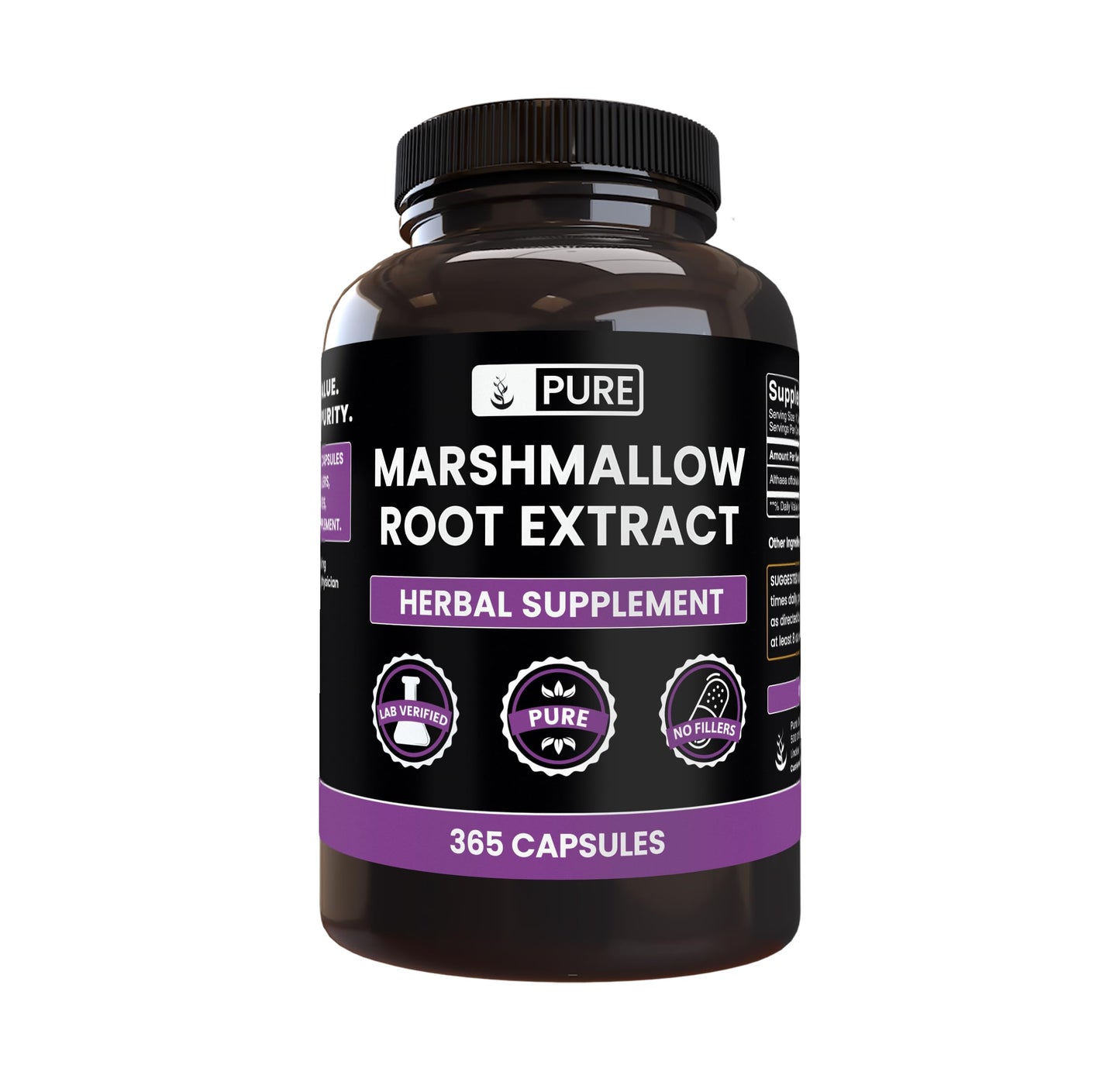 Pure Original Ingredients Marshmallow Root Capsules, 365 Capsules